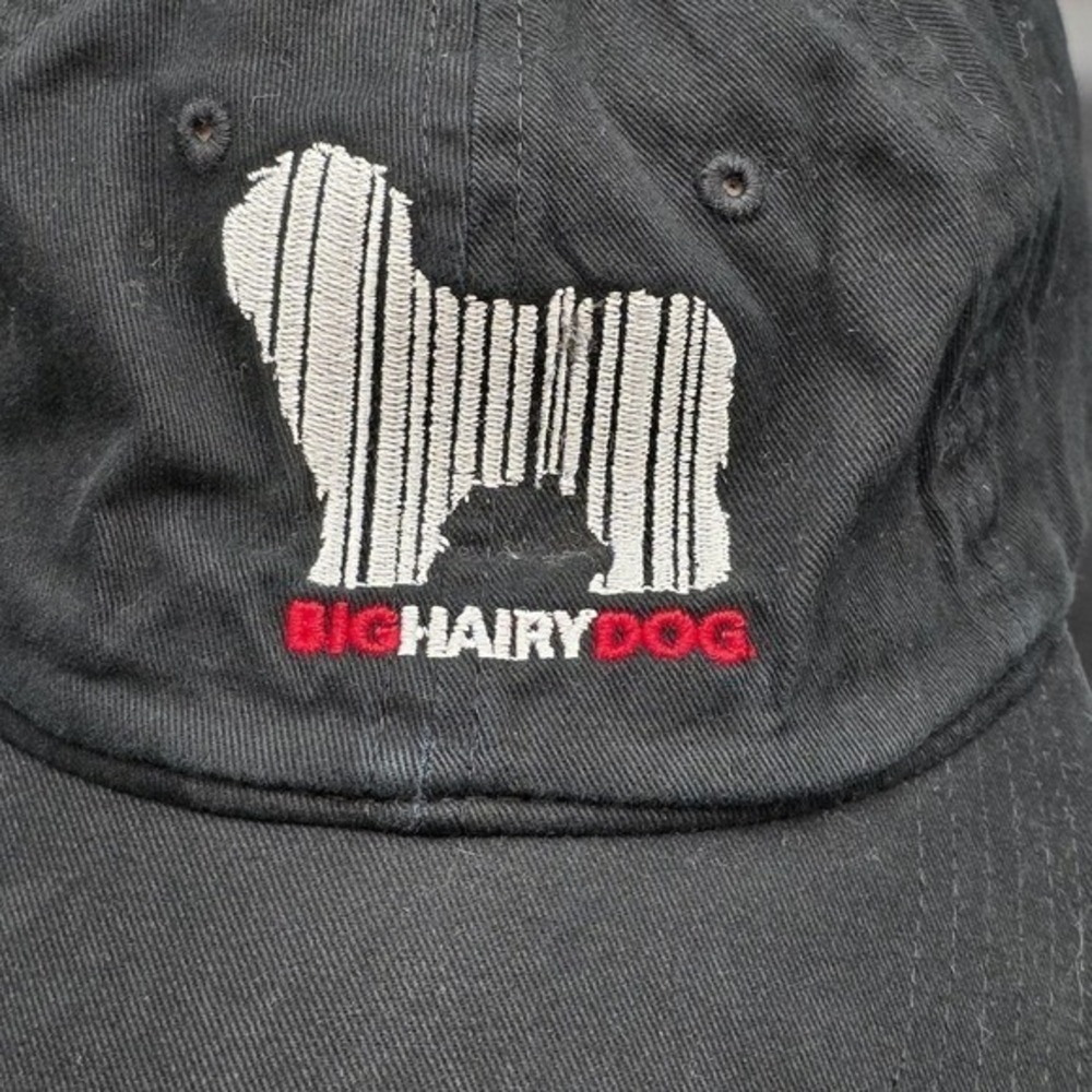 Otto Big Hairy Dog Black Red Embroidered Baseball Cap Hat 22-688 Adjustable OSFM - Picture 2 of 6